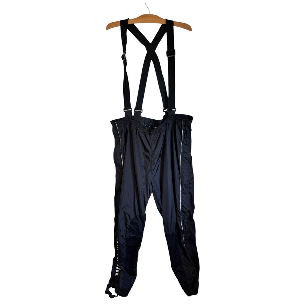 Harley-Davidson Rain Pants Mens XL Black Suspenders Full Side Zip Riding Gear